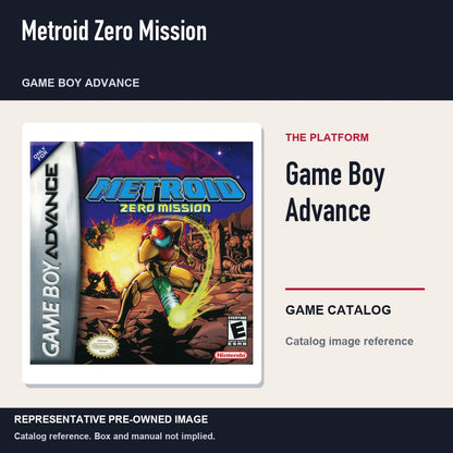 Representative pre-owned Metroid Zero Mission (Game Boy Advance), platform product layout.