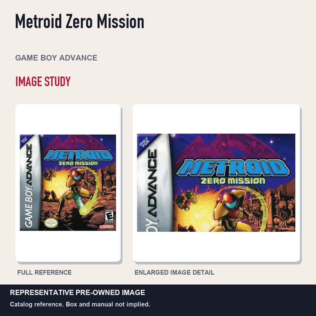 Representative pre-owned Metroid Zero Mission (Game Boy Advance), full image and detail.