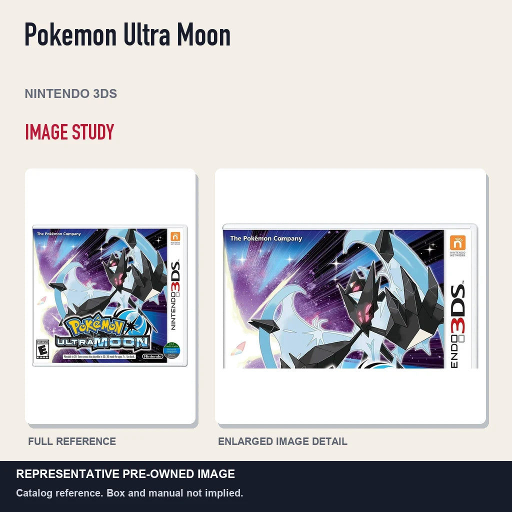 Representative pre-owned Pokemon Ultra Moon (Nintendo 3DS), full image and detail.