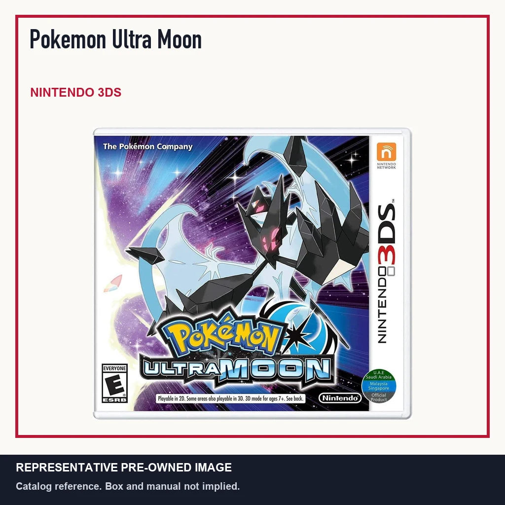 Representative pre-owned Pokemon Ultra Moon (Nintendo 3DS), minimal product layout.