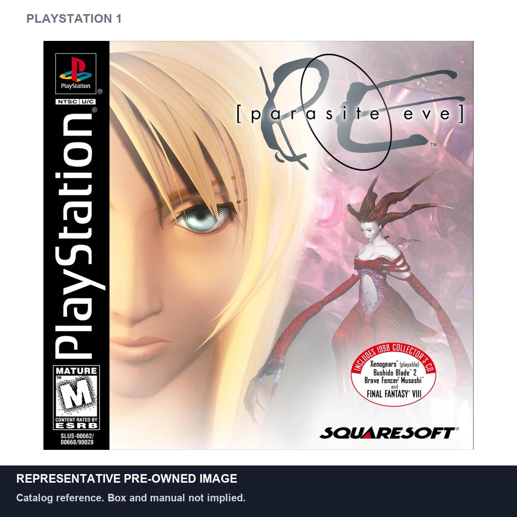 Representative pre-owned Parasite Eve (PlayStation 1), white product reference.