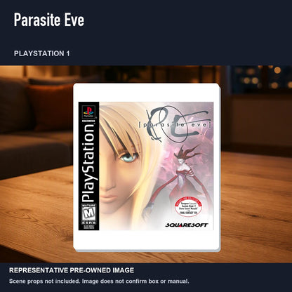 Representative pre-owned Parasite Eve (PlayStation 1), product image in a styled room scene.