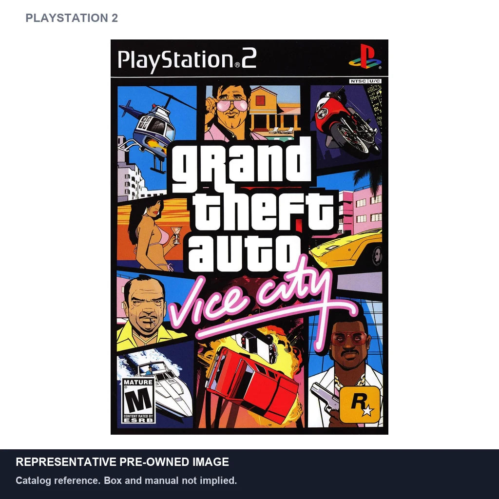 Representative pre-owned Grand Theft Auto Vice City (PlayStation 2), white product reference.