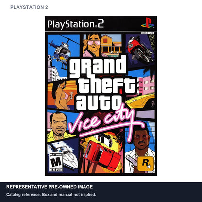 Representative pre-owned Grand Theft Auto Vice City (PlayStation 2), white product reference.