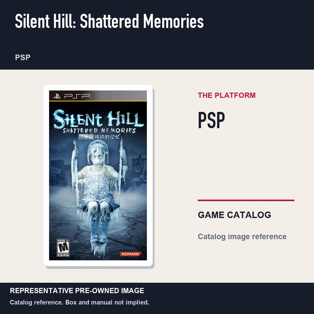 Representative pre-owned Silent Hill: Shattered Memories (PSP), platform product layout.