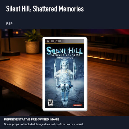 Representative pre-owned Silent Hill: Shattered Memories (PSP), product image in a styled desk scene.