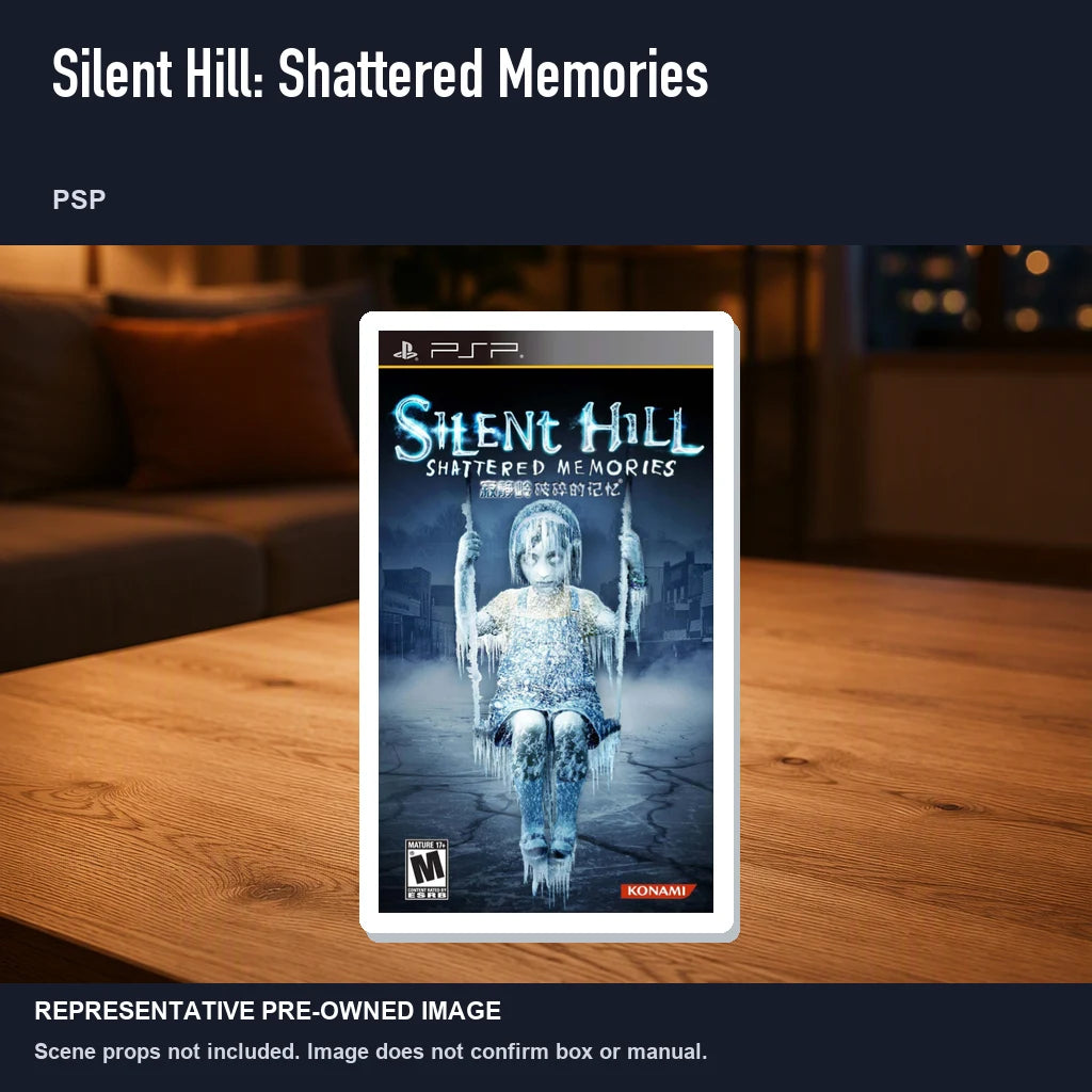 Representative pre-owned Silent Hill: Shattered Memories (PSP), product image in a styled room scene.