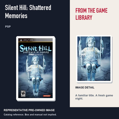 Representative pre-owned Silent Hill: Shattered Memories (PSP), editorial image and detail.
