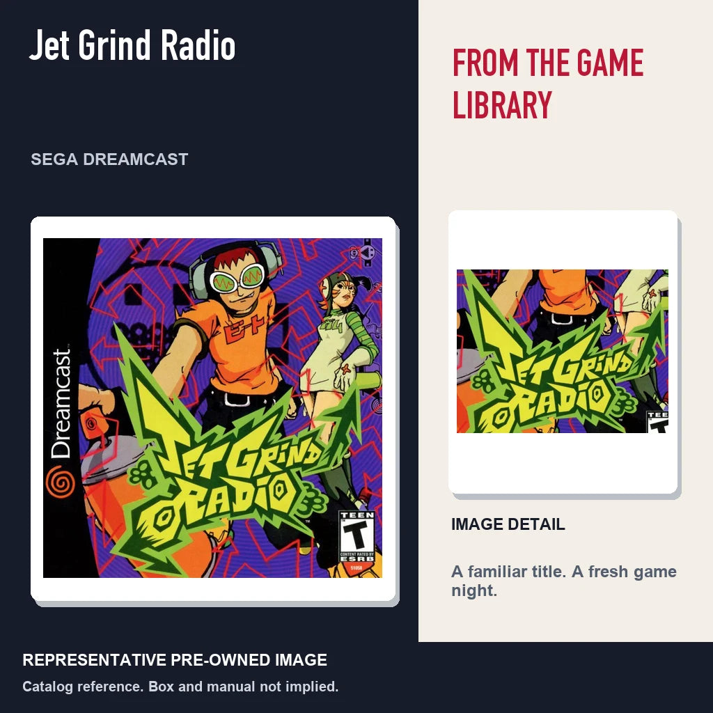 Representative pre-owned Jet Grind Radio (Sega Dreamcast), editorial image and detail.