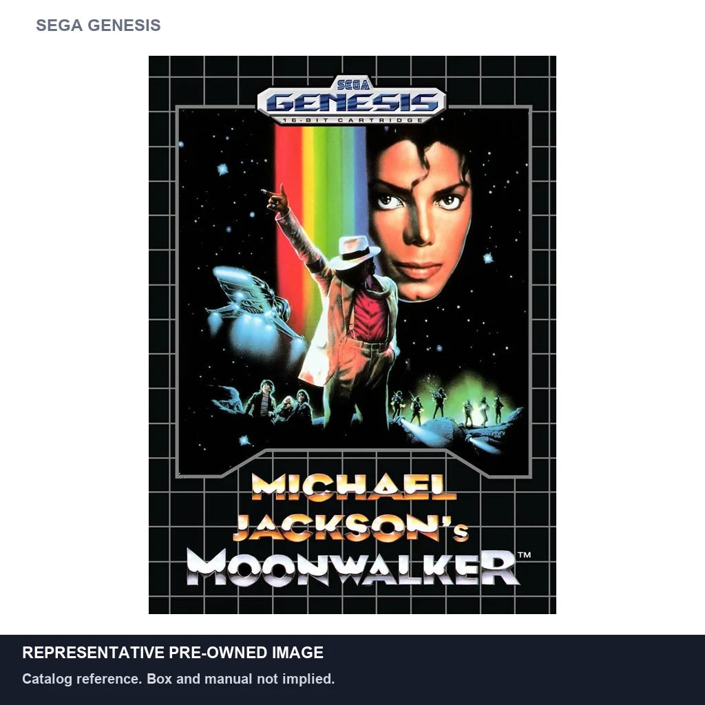 Representative pre-owned Michael Jackson Moonwalker (Sega Genesis), white product reference.