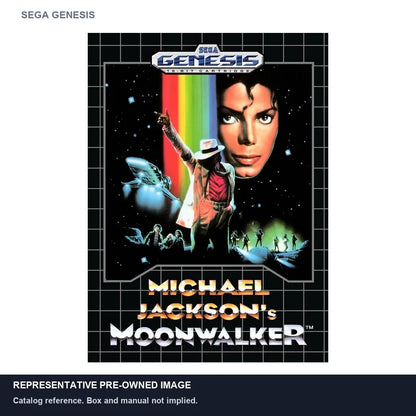 Representative pre-owned Michael Jackson Moonwalker (Sega Genesis), white product reference.