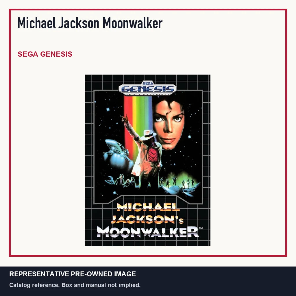 Representative pre-owned Michael Jackson Moonwalker (Sega Genesis), minimal product layout.