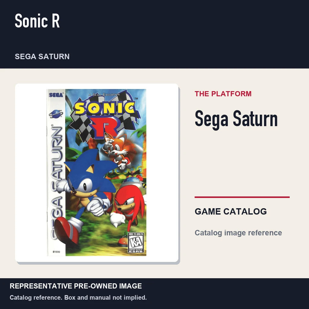 Representative pre-owned Sonic R (Sega Saturn), platform product layout.