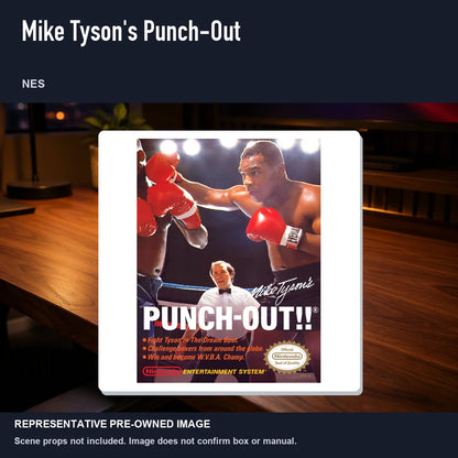 Representative pre-owned Mike Tyson's Punch-Out (NES), product image in a styled desk scene.
