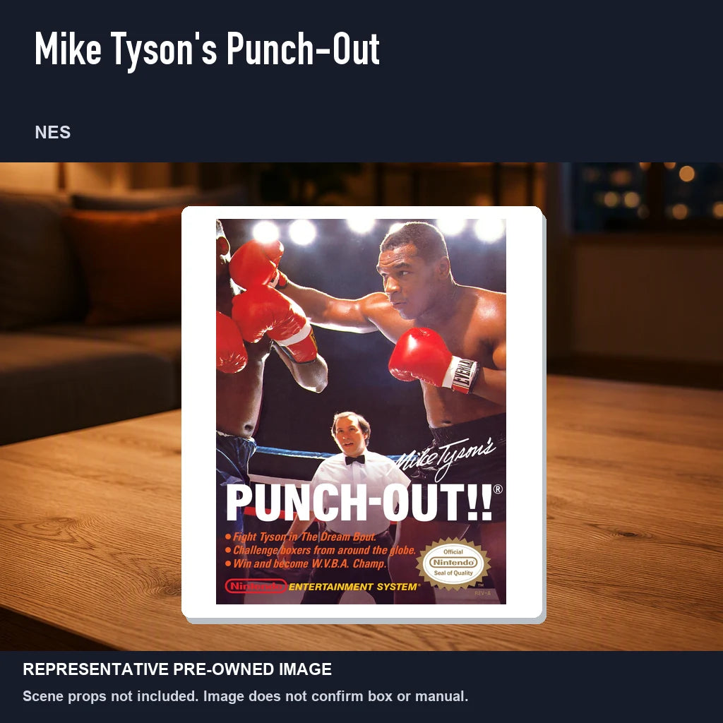 Representative pre-owned Mike Tyson's Punch-Out (NES), product image in a styled room scene.