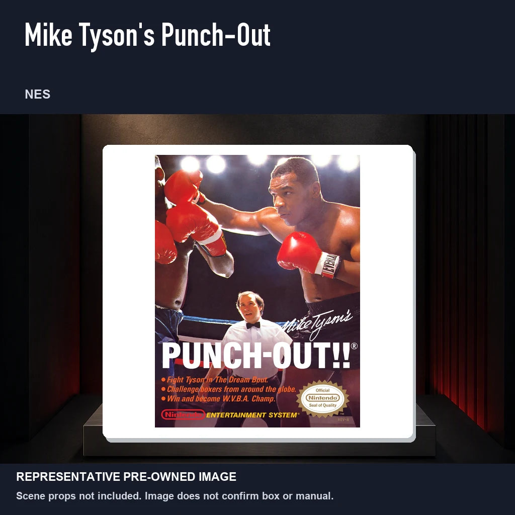 Representative pre-owned Mike Tyson's Punch-Out (NES), product image on a display panel.