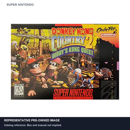 Representative pre-owned Donkey Kong Country 2 (Super Nintendo), white product reference.