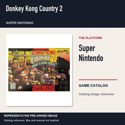 Representative pre-owned Donkey Kong Country 2 (Super Nintendo), platform product layout.