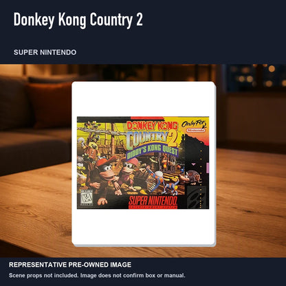 Representative pre-owned Donkey Kong Country 2 (Super Nintendo), product image in a styled room scene.