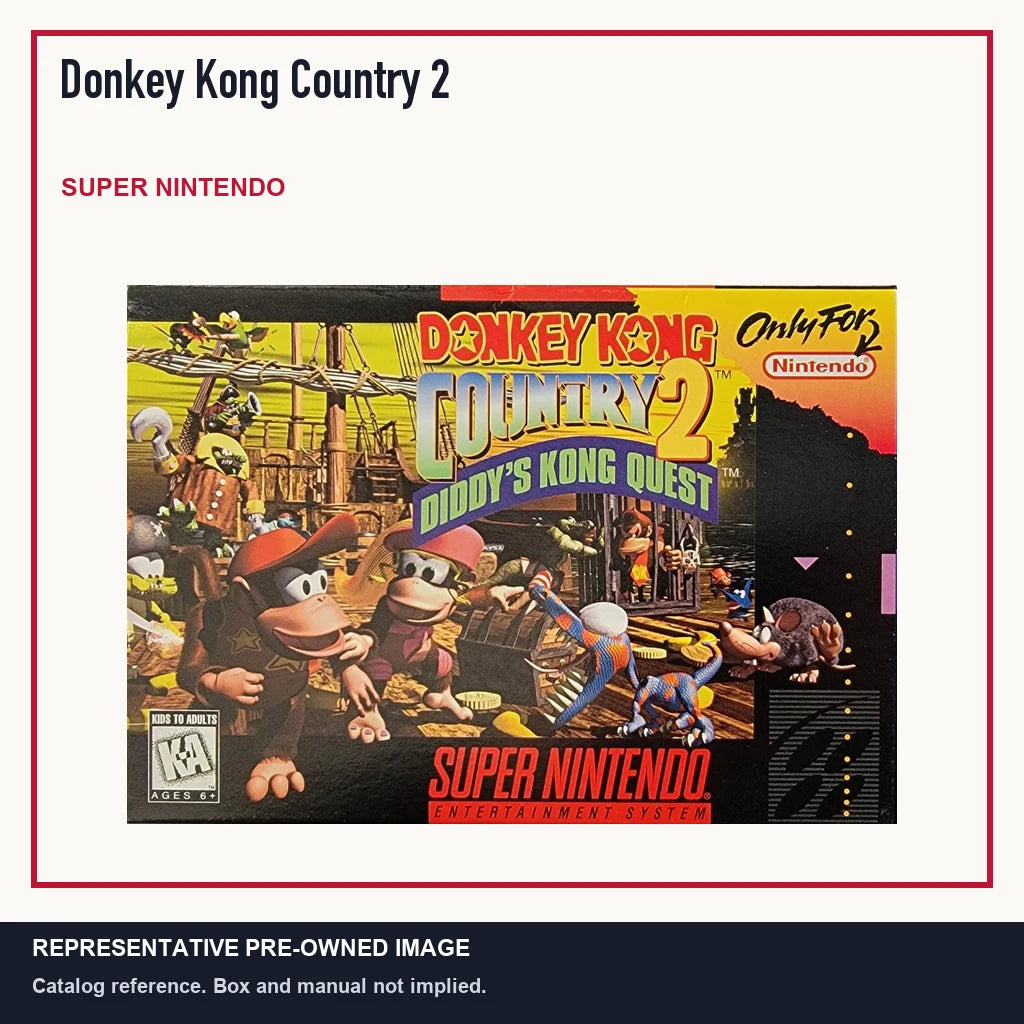Representative pre-owned Donkey Kong Country 2 (Super Nintendo), minimal product layout.