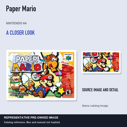 Representative pre-owned Paper Mario (Nintendo 64), full image with detail inset.