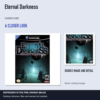 Representative pre-owned Eternal Darkness (GameCube), full image with detail inset.