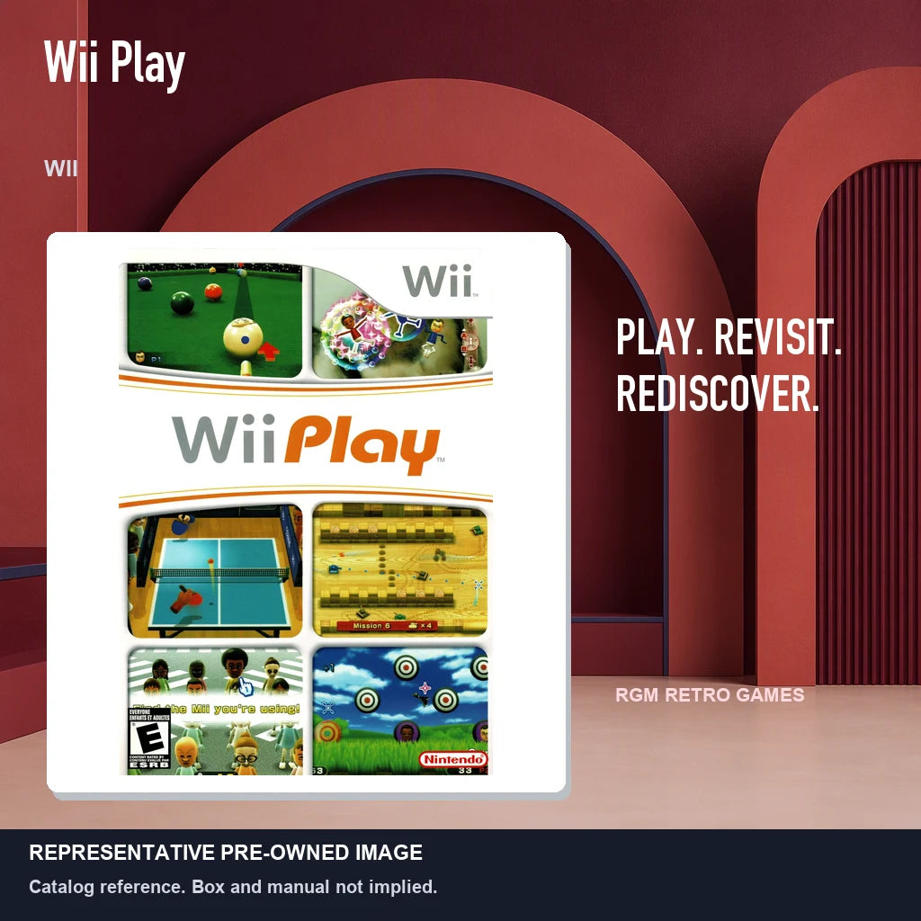 Representative pre-owned Wii Play (Wii), red retro product layout.