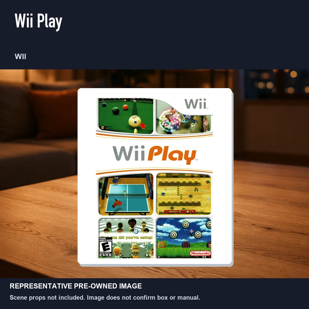 Representative pre-owned Wii Play (Wii), product image in a styled room scene.