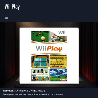 Representative pre-owned Wii Play (Wii), product image on a display panel.