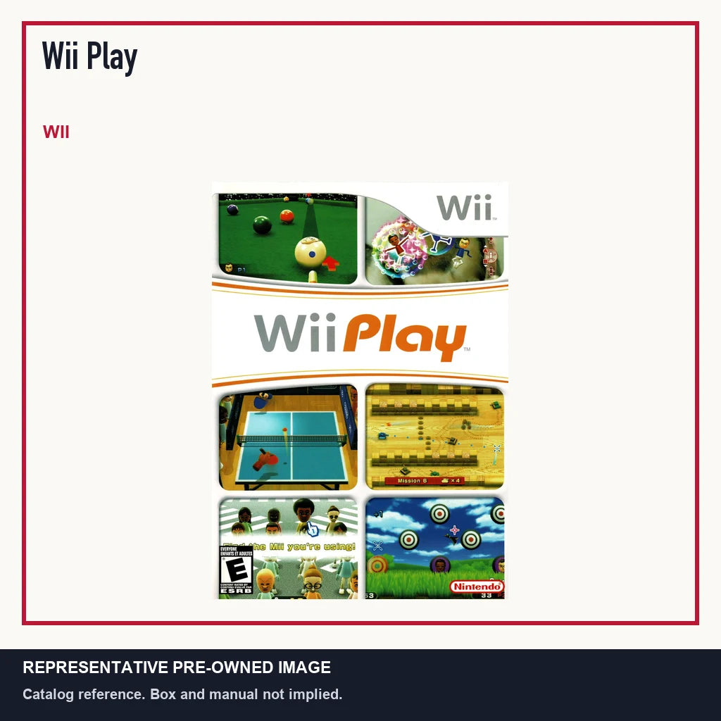 Representative pre-owned Wii Play (Wii), minimal product layout.