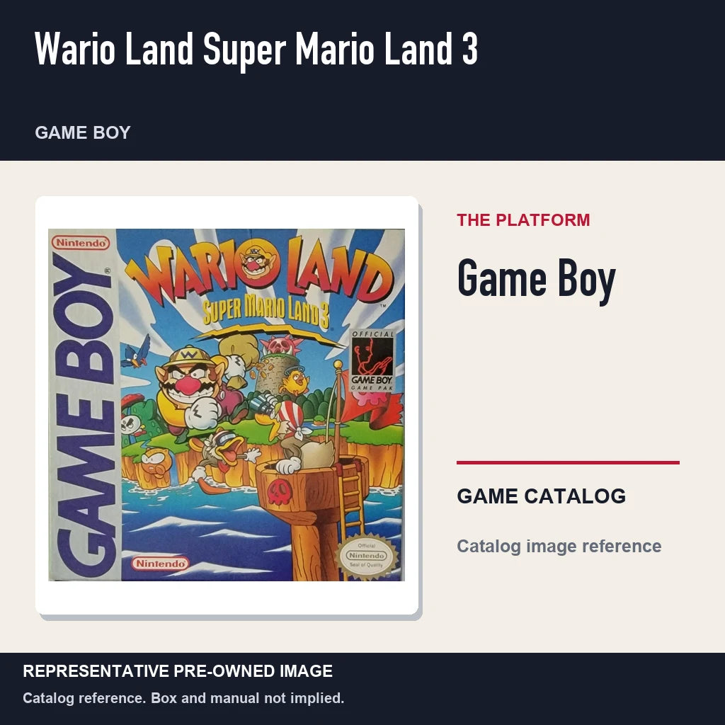 Representative pre-owned Wario Land Super Mario Land 3 (Game Boy), platform product layout.