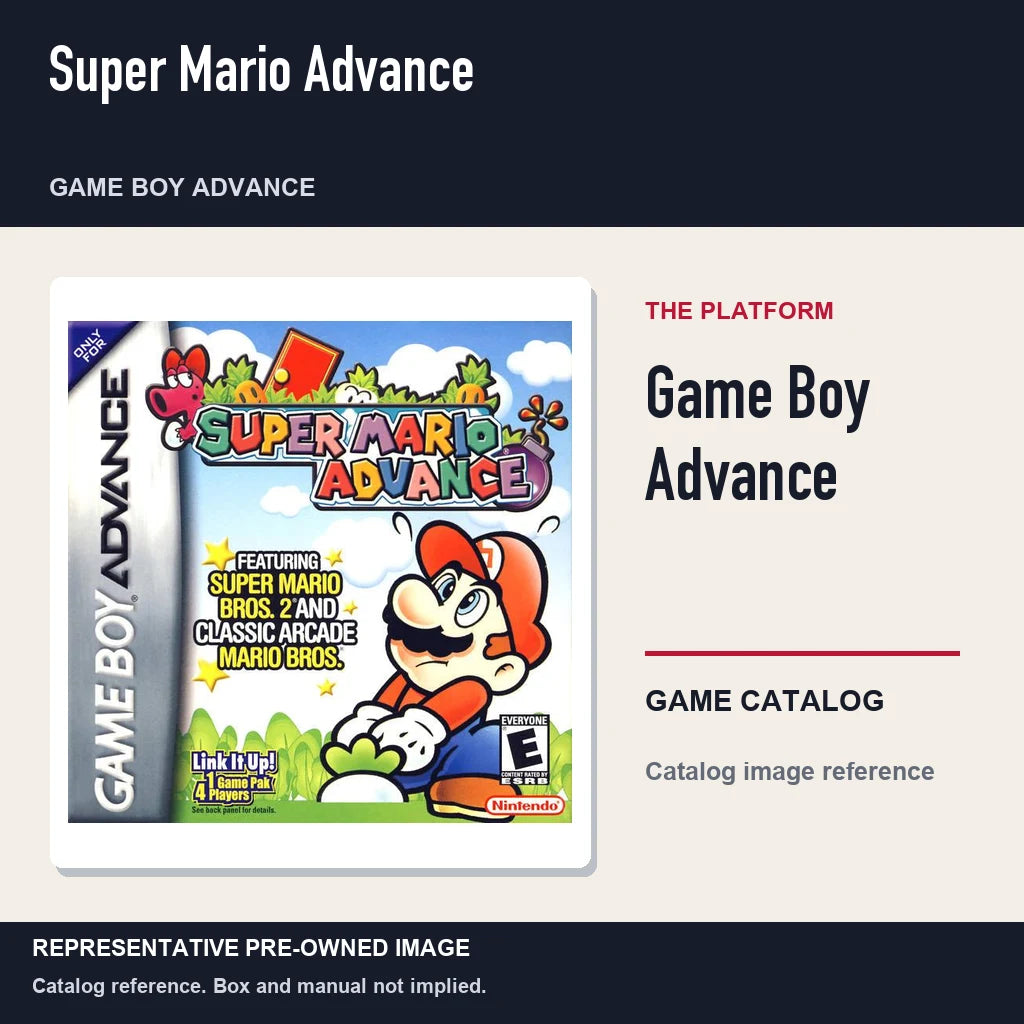 Representative pre-owned Super Mario Advance (Game Boy Advance), platform product layout.