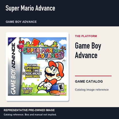 Representative pre-owned Super Mario Advance (Game Boy Advance), platform product layout.