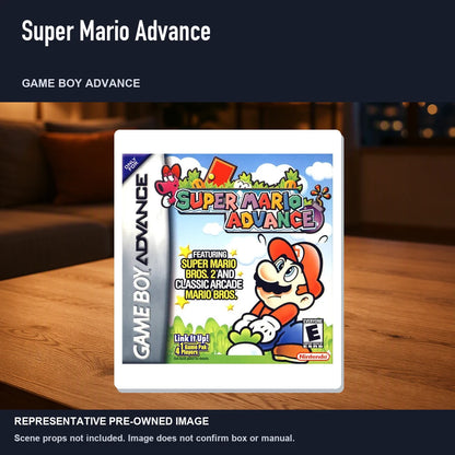 Representative pre-owned Super Mario Advance (Game Boy Advance), product image in a styled room scene.