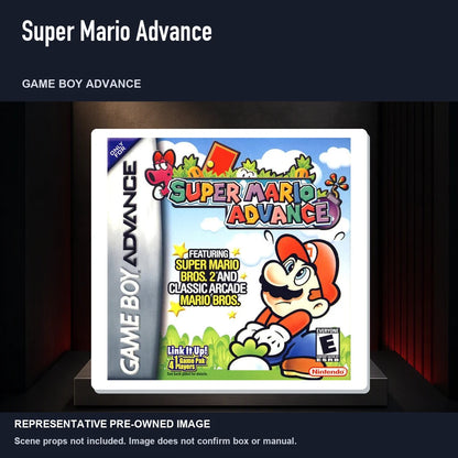 Representative pre-owned Super Mario Advance (Game Boy Advance), product image on a display panel.