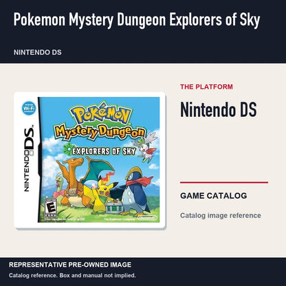 Representative pre-owned Pokemon Mystery Dungeon Explorers of Sky (Nintendo DS), platform product layout.