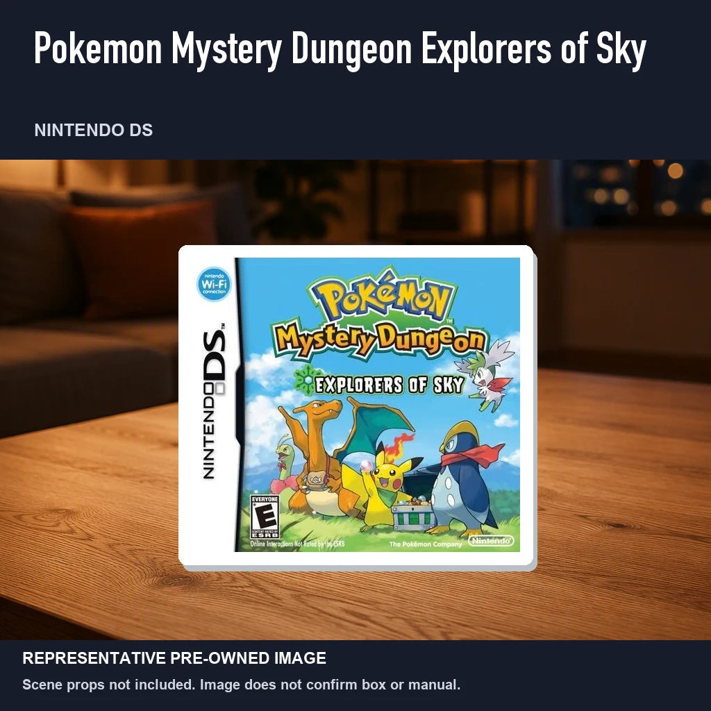Representative pre-owned Pokemon Mystery Dungeon Explorers of Sky (Nintendo DS), product image in a styled room scene.