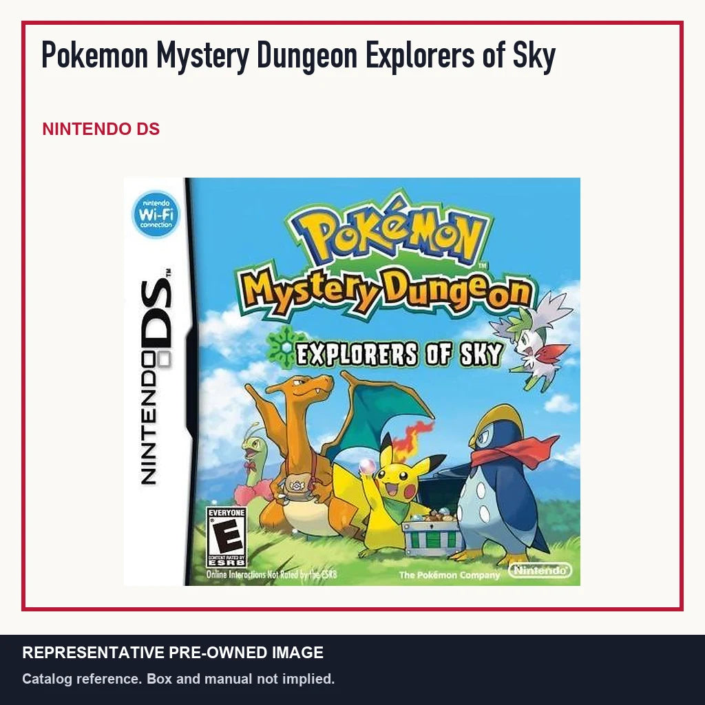 Representative pre-owned Pokemon Mystery Dungeon Explorers of Sky (Nintendo DS), minimal product layout.
