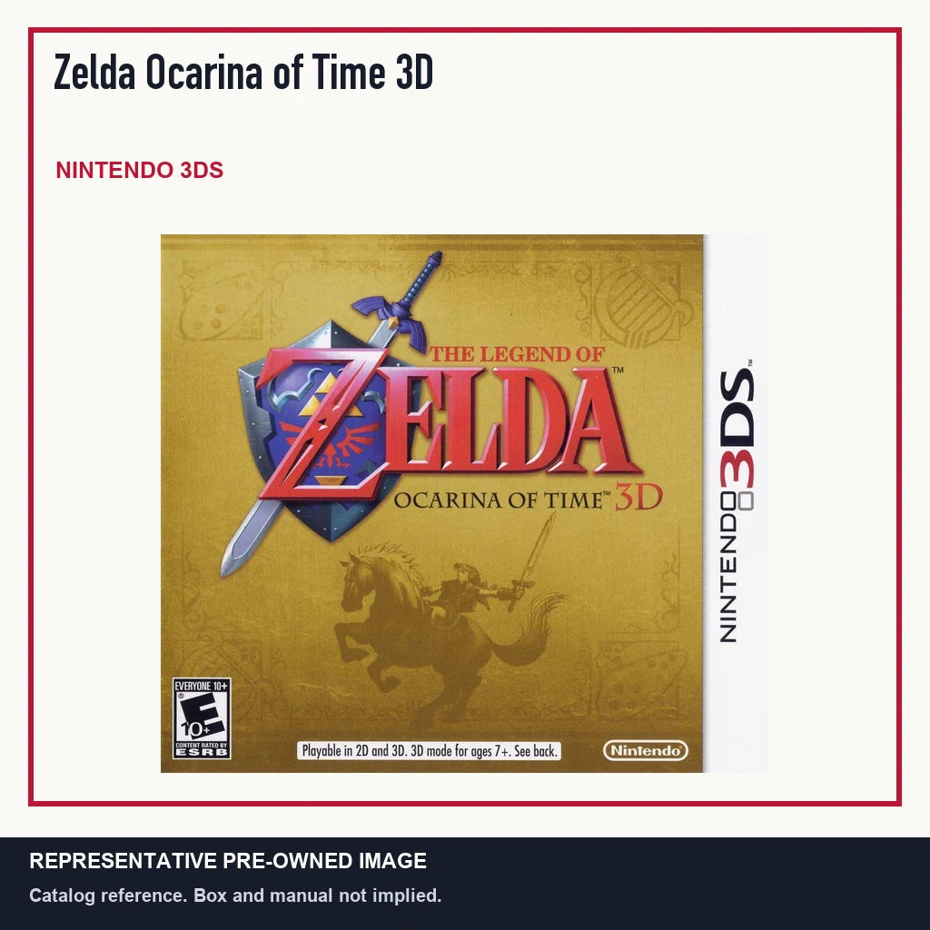 Representative pre-owned Zelda Ocarina of Time 3D (Nintendo 3DS), minimal product layout.