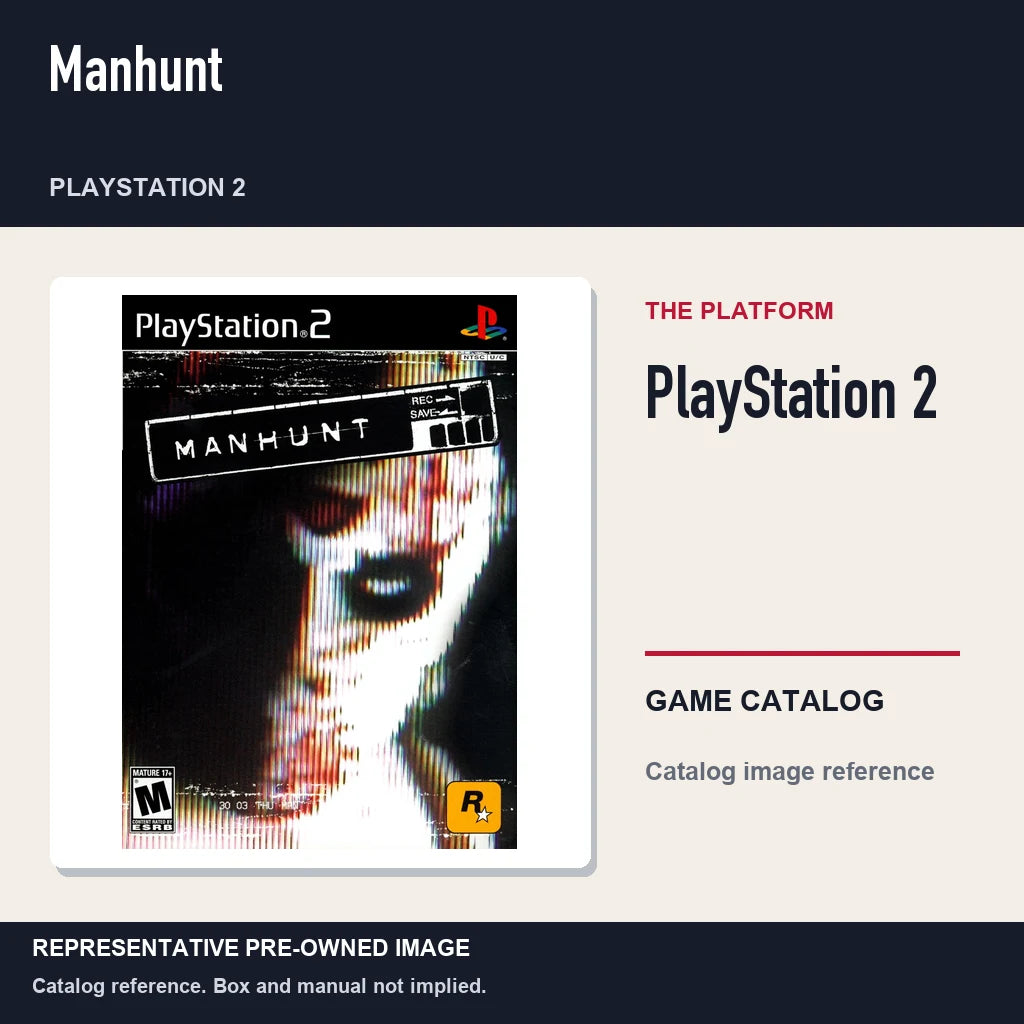 Representative pre-owned Manhunt (PlayStation 2), platform product layout.