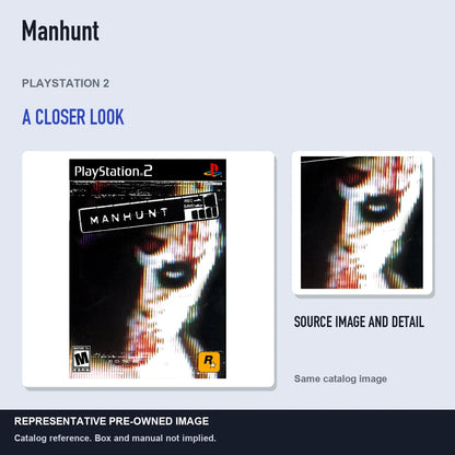 Representative pre-owned Manhunt (PlayStation 2), full image with detail inset.
