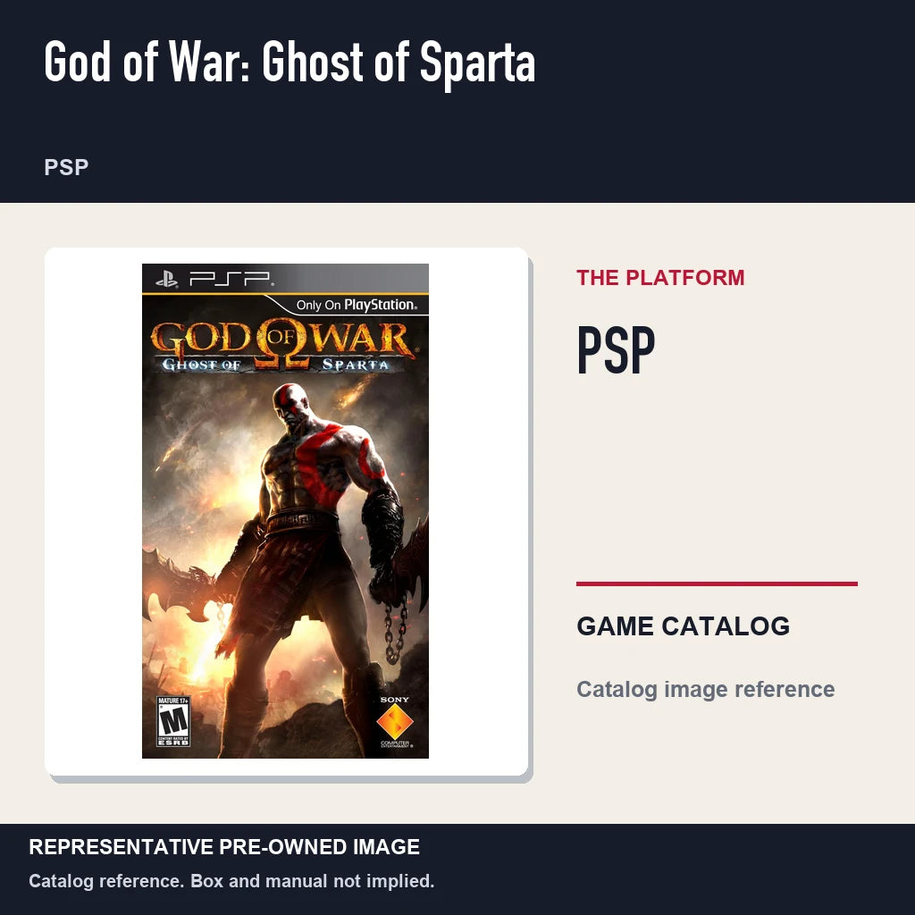 Representative pre-owned God of War: Ghost of Sparta (PSP), platform product layout.