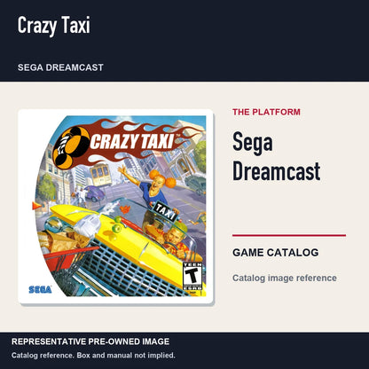 Representative pre-owned Crazy Taxi (Sega Dreamcast), platform product layout.
