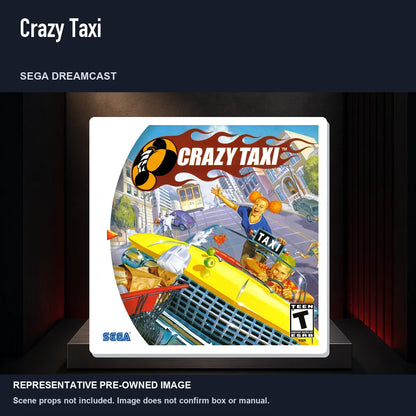 Representative pre-owned Crazy Taxi (Sega Dreamcast), product image on a display panel.
