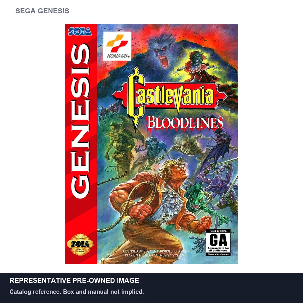 Representative pre-owned Castlevania: Bloodlines (Sega Genesis), white product reference.