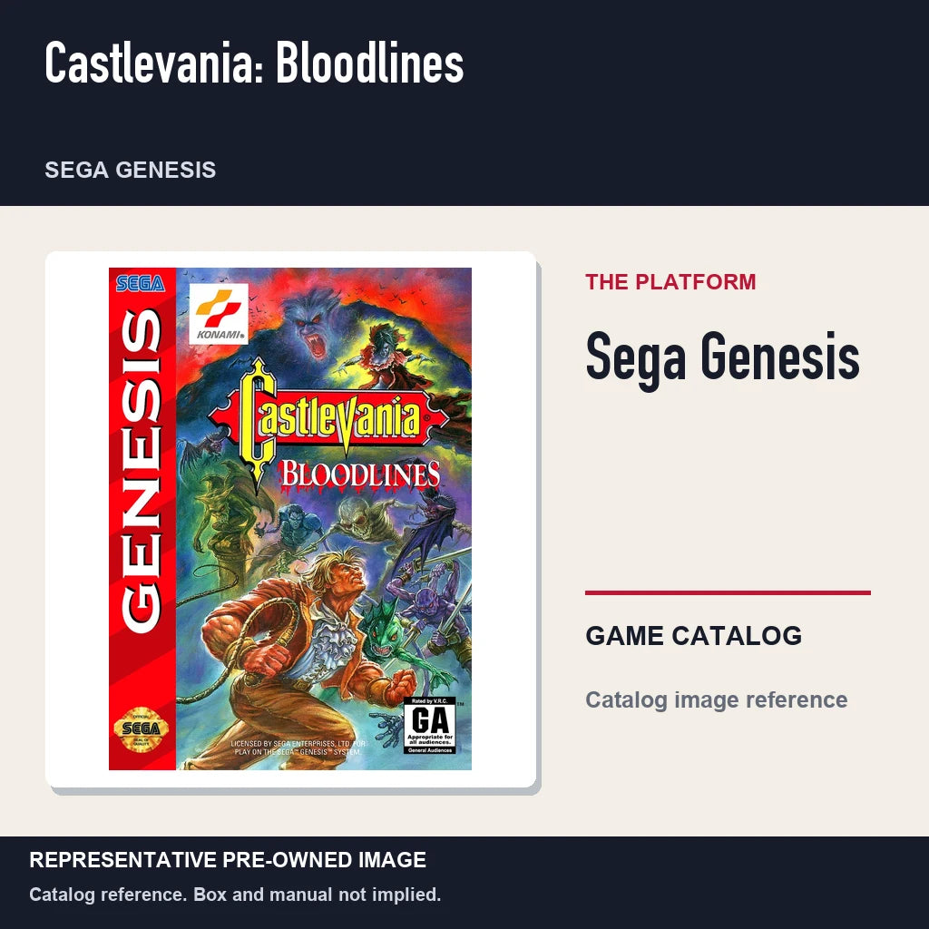 Representative pre-owned Castlevania: Bloodlines (Sega Genesis), platform product layout.