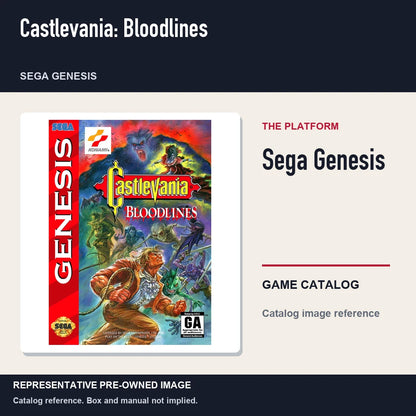 Representative pre-owned Castlevania: Bloodlines (Sega Genesis), platform product layout.