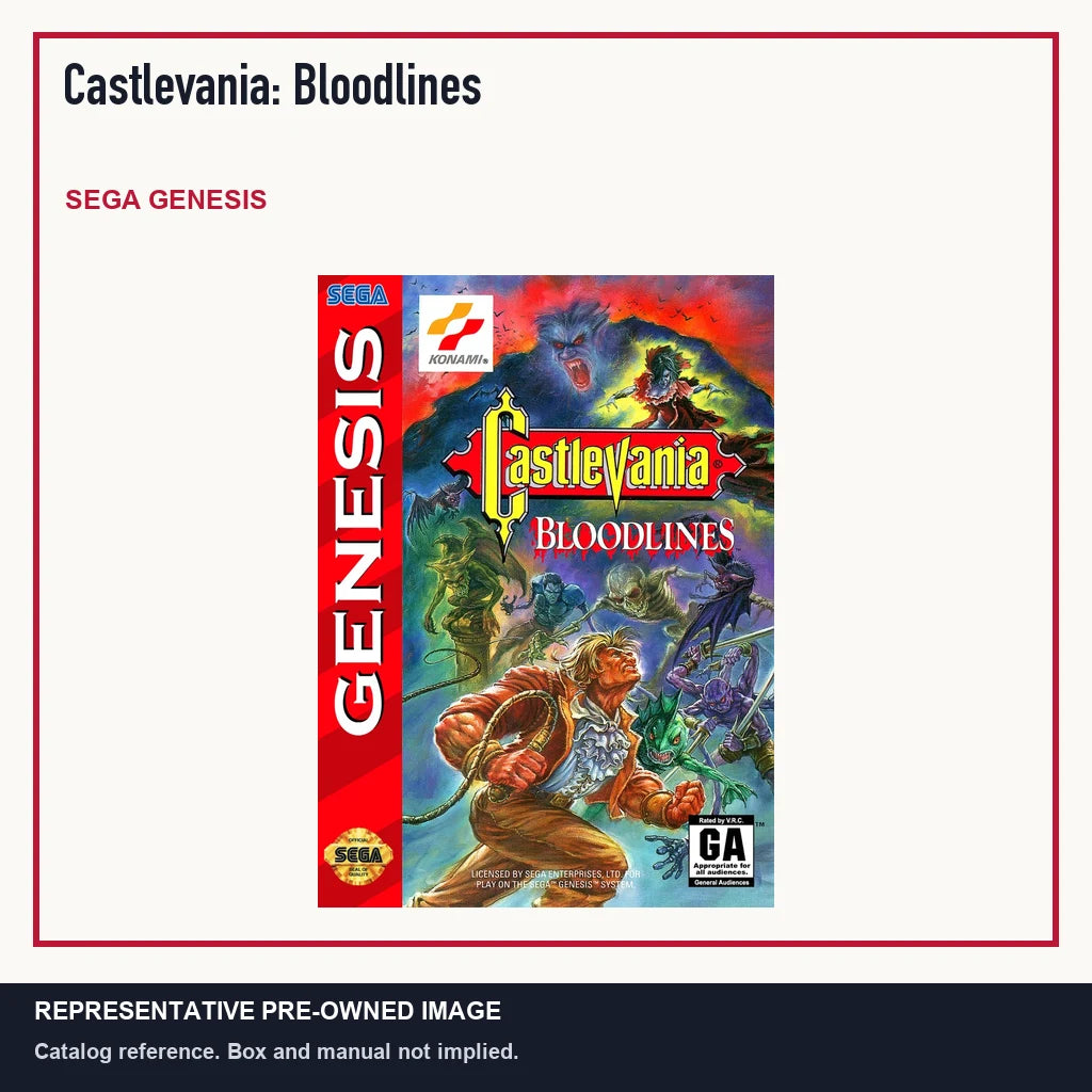 Representative pre-owned Castlevania: Bloodlines (Sega Genesis), minimal product layout.