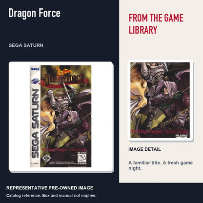 Representative pre-owned Dragon Force (Sega Saturn), editorial image and detail.