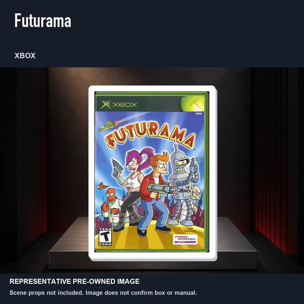 Representative pre-owned Futurama (Xbox), product image on a display panel.